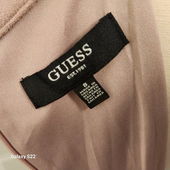 GUESS Pale Pink Suede Feel Midi Dress. NWT. Size 8. Host Pick - Picture 9 of 10
